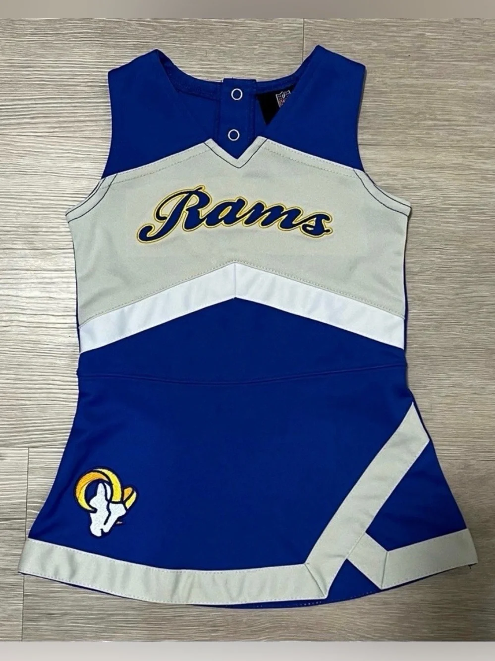 NFL Blue and Gray Rams Girls' One-Piece Cheer Outfit